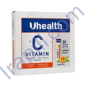 ساشه ویتامین C 500 میلی گرم یوهلث فارمد سلامت سینا 20 عدد