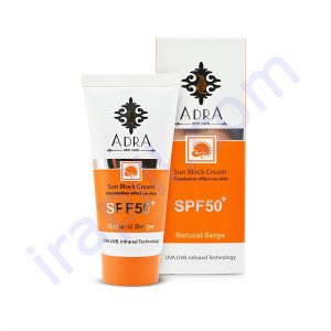 کرم ضد آفتاب فاقد چربی SPF50 بژ طبیعی آدرا حجم 75 میلی لیتر