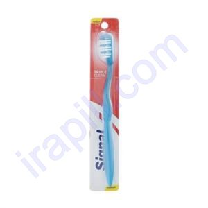 مسواک سیگنال مدل Triple Clean با فرچه متوسط رنگ آبی