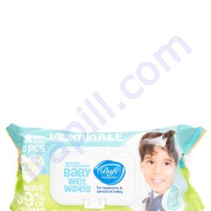 دستمال مرطوب کودک دافی حاوی ویتامین A و E بسته 100 عددی