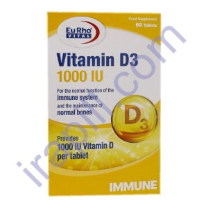 قرص ویتامین D3 1000 واحد یوروویتال 60 عدد