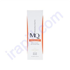 کرم ضد آفتاب فاقد چربی بژ روشن SPF 50 ام کیو MQ حجم 55 میلی لیتر