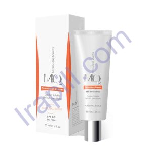 کرم ضد آفتاب فاقد چربی بژ طبیعی SPF 50 ام کیو MQ حجم 55 میلی لیتر